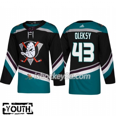 Børn NHL Anaheim Ducks Trøje Steve Oleksy 43 Adidas 2018-19 Alternate Authentic